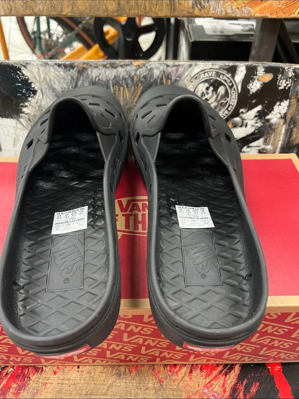 Vans Men's Black Slip-On Clog Sandals